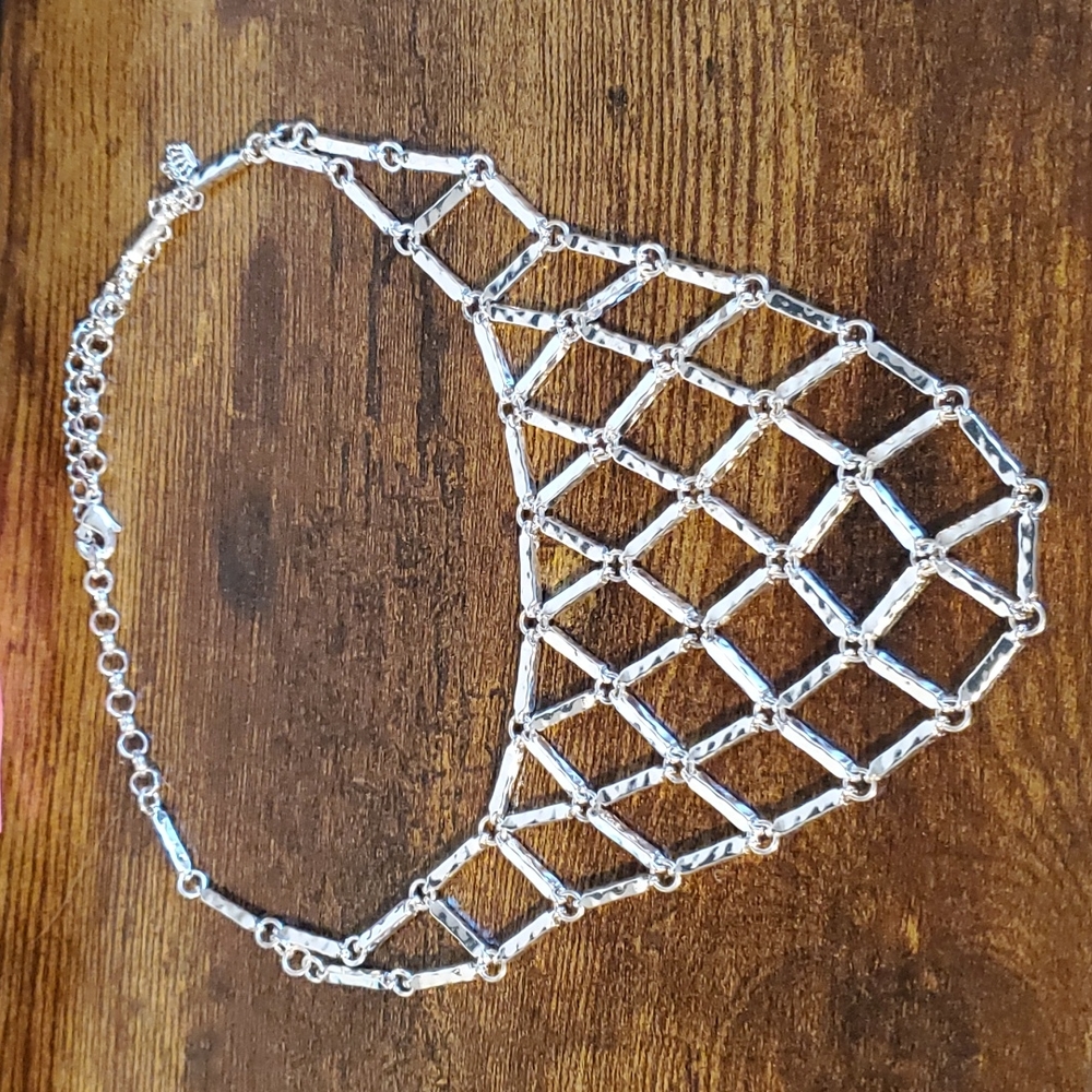 Silver Plated Premier Designs Statement Necklace - image 1